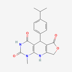 molecular formula C19H19N3O4 B6417384 13-methyl-8-[4-(propan-2-yl)phenyl]-5-oxa-2,11,13-triazatricyclo[7.4.0.0^{3,7}]trideca-1(9),3(7)-diene-6,10,12-trione CAS No. 863668-64-8