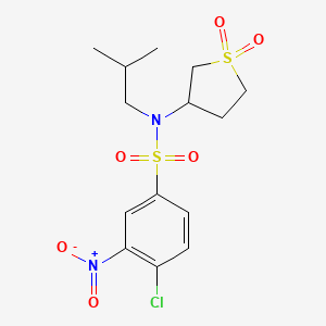 molecular formula C14H19ClN2O6S2 B6417407 4-chloro-N-(1,1-dioxo-1lambda6-thiolan-3-yl)-N-(2-methylpropyl)-3-nitrobenzene-1-sulfonamide CAS No. 874623-20-8