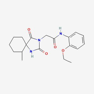 molecular formula C19H25N3O4 B6417415 N-(2-ethoxyphenyl)-2-{6-methyl-2,4-dioxo-1,3-diazaspiro[4.5]decan-3-yl}acetamide CAS No. 877824-19-6