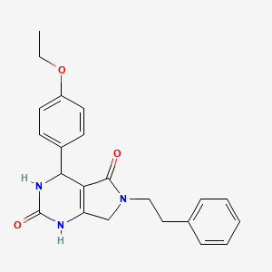 molecular formula C22H23N3O3 B6417434 4-(4-ethoxyphenyl)-6-(2-phenylethyl)-1H,2H,3H,4H,5H,6H,7H-pyrrolo[3,4-d]pyrimidine-2,5-dione CAS No. 929979-01-1