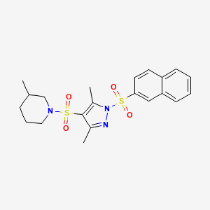 1-{[3,5-dimethyl-1-(naphthalene-2-sulfonyl)-1H-pyrazol-4-yl]sulfonyl}-3-methylpiperidine