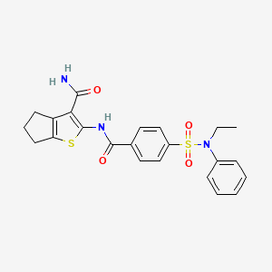 molecular formula C23H23N3O4S2 B6417458 2-{4-[ethyl(phenyl)sulfamoyl]benzamido}-4H,5H,6H-cyclopenta[b]thiophene-3-carboxamide CAS No. 920954-84-3