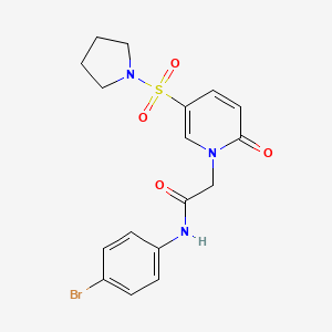 molecular formula C17H18BrN3O4S B6417475 N-(4-bromophenyl)-2-[2-oxo-5-(pyrrolidine-1-sulfonyl)-1,2-dihydropyridin-1-yl]acetamide CAS No. 1031495-17-6