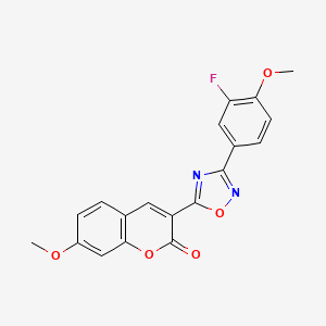 molecular formula C19H13FN2O5 B6417479 3-[3-(3-fluoro-4-methoxyphenyl)-1,2,4-oxadiazol-5-yl]-7-methoxy-2H-chromen-2-one CAS No. 1090347-14-0