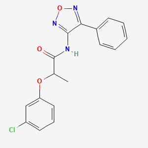 molecular formula C17H14ClN3O3 B6417516 2-(3-chlorophenoxy)-N-(4-phenyl-1,2,5-oxadiazol-3-yl)propanamide CAS No. 866237-11-8