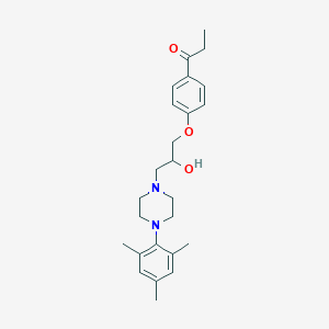 molecular formula C25H34N2O3 B6417538 1-(4-{2-hydroxy-3-[4-(2,4,6-trimethylphenyl)piperazin-1-yl]propoxy}phenyl)propan-1-one CAS No. 868212-96-8