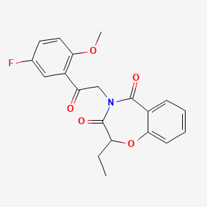 molecular formula C20H18FNO5 B6417559 2-ethyl-4-[2-(5-fluoro-2-methoxyphenyl)-2-oxoethyl]-2,3,4,5-tetrahydro-1,4-benzoxazepine-3,5-dione CAS No. 903191-82-2