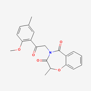 4-[2-(2-methoxy-5-methylphenyl)-2-oxoethyl]-2-methyl-2,3,4,5-tetrahydro-1,4-benzoxazepine-3,5-dione