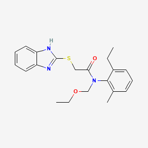 molecular formula C21H25N3O2S B6417566 2-(1H-1,3-benzodiazol-2-ylsulfanyl)-N-(ethoxymethyl)-N-(2-ethyl-6-methylphenyl)acetamide CAS No. 519017-58-4