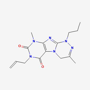 molecular formula C15H20N6O2 B6417591 3,9-dimethyl-7-(prop-2-en-1-yl)-1-propyl-1H,4H,6H,7H,8H,9H-[1,2,4]triazino[4,3-g]purine-6,8-dione CAS No. 919025-73-3