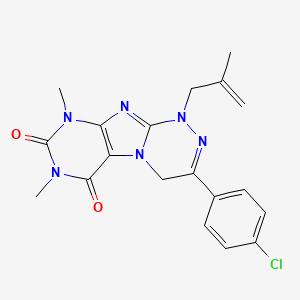 3-(4-chlorophenyl)-7,9-dimethyl-1-(2-methylprop-2-en-1-yl)-1H,4H,6H,7H,8H,9H-[1,2,4]triazino[4,3-g]purine-6,8-dione