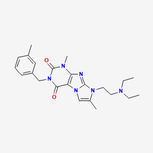 molecular formula C23H30N6O2 B6417665 8-[2-(diethylamino)ethyl]-1,7-dimethyl-3-[(3-methylphenyl)methyl]-1H,2H,3H,4H,8H-imidazo[1,2-g]purine-2,4-dione CAS No. 919041-18-2