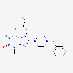 molecular formula C21H28N6O2 B6417676 8-(4-benzylpiperazin-1-yl)-7-butyl-3-methyl-2,3,6,7-tetrahydro-1H-purine-2,6-dione CAS No. 898408-27-0