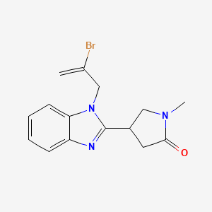 molecular formula C15H16BrN3O B6417679 4-[1-(2-bromoprop-2-en-1-yl)-1H-1,3-benzodiazol-2-yl]-1-methylpyrrolidin-2-one CAS No. 293329-90-5