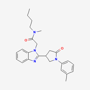 molecular formula C25H30N4O2 B6417680 N-butyl-N-methyl-2-{2-[1-(3-methylphenyl)-5-oxopyrrolidin-3-yl]-1H-1,3-benzodiazol-1-yl}acetamide CAS No. 915188-74-8