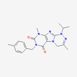molecular formula C20H24N6O2 B6417681 3,9-dimethyl-7-[(4-methylphenyl)methyl]-1-(propan-2-yl)-1H,4H,6H,7H,8H,9H-[1,2,4]triazino[4,3-g]purine-6,8-dione CAS No. 919028-97-0