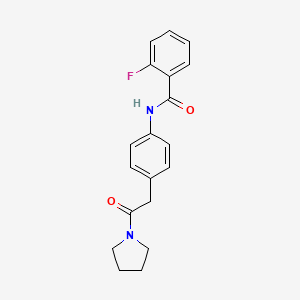 molecular formula C19H19FN2O2 B6417788 2-fluoro-N-{4-[2-oxo-2-(pyrrolidin-1-yl)ethyl]phenyl}benzamide CAS No. 1070959-48-6