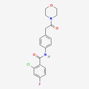 molecular formula C19H18ClFN2O3 B6417799 2-chloro-4-fluoro-N-{4-[2-(morpholin-4-yl)-2-oxoethyl]phenyl}benzamide CAS No. 1070960-22-3