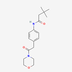 molecular formula C18H26N2O3 B6417819 3,3-dimethyl-N-{4-[2-(morpholin-4-yl)-2-oxoethyl]phenyl}butanamide CAS No. 1060329-52-3