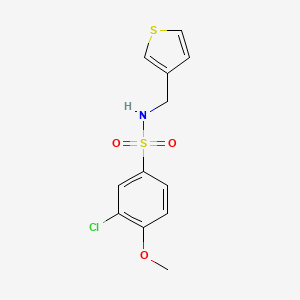 molecular formula C12H12ClNO3S2 B6417864 3-chloro-4-methoxy-N-[(thiophen-3-yl)methyl]benzene-1-sulfonamide CAS No. 1060310-40-8
