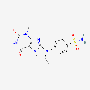 molecular formula C16H16N6O4S B6417879 4-{1,3,7-trimethyl-2,4-dioxo-1H,2H,3H,4H,8H-imidazo[1,2-g]purin-8-yl}benzene-1-sulfonamide CAS No. 921061-75-8