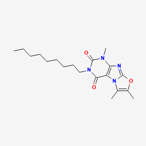 molecular formula C19H28N4O3 B6417902 1,6,7-trimethyl-3-nonyl-1H,2H,3H,4H-[1,3]oxazolo[3,2-g]purine-2,4-dione CAS No. 899997-40-1