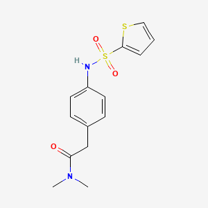 molecular formula C14H16N2O3S2 B6417910 N,N-dimethyl-2-[4-(thiophene-2-sulfonamido)phenyl]acetamide CAS No. 1060259-52-0