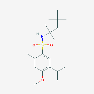 molecular formula C19H33NO3S B6417917 4-methoxy-2-methyl-5-(propan-2-yl)-N-(2,4,4-trimethylpentan-2-yl)benzene-1-sulfonamide CAS No. 902249-09-6