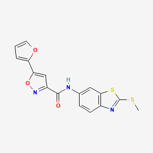 molecular formula C16H11N3O3S2 B6417942 5-(furan-2-yl)-N-[2-(methylsulfanyl)-1,3-benzothiazol-6-yl]-1,2-oxazole-3-carboxamide CAS No. 1147336-62-6