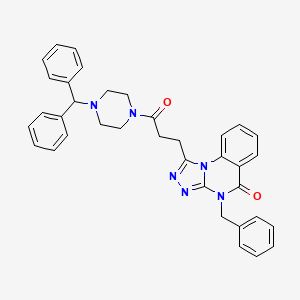molecular formula C36H34N6O2 B6417943 4-benzyl-1-{3-[4-(diphenylmethyl)piperazin-1-yl]-3-oxopropyl}-4H,5H-[1,2,4]triazolo[4,3-a]quinazolin-5-one CAS No. 887213-52-7