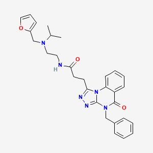 molecular formula C29H32N6O3 B6417986 3-{4-benzyl-5-oxo-4H,5H-[1,2,4]triazolo[4,3-a]quinazolin-1-yl}-N-(2-{[(furan-2-yl)methyl](propan-2-yl)amino}ethyl)propanamide CAS No. 887213-62-9