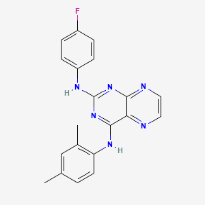 molecular formula C20H17FN6 B6418010 N4-(2,4-dimethylphenyl)-N2-(4-fluorophenyl)pteridine-2,4-diamine CAS No. 946290-29-5