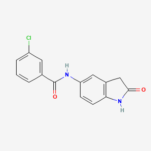 molecular formula C15H11ClN2O2 B6418021 3-chloro-N-(2-oxo-2,3-dihydro-1H-indol-5-yl)benzamide CAS No. 921814-41-7