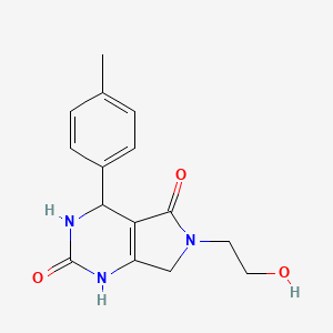 6-(2-hydroxyethyl)-4-(4-methylphenyl)-1H,2H,3H,4H,5H,6H,7H-pyrrolo[3,4-d]pyrimidine-2,5-dione