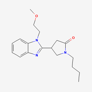 molecular formula C18H25N3O2 B6418118 1-butyl-4-[1-(2-methoxyethyl)-1H-1,3-benzodiazol-2-yl]pyrrolidin-2-one CAS No. 912896-92-5