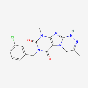 molecular formula C16H15ClN6O2 B6418156 7-[(3-chlorophenyl)methyl]-3,9-dimethyl-1H,4H,6H,7H,8H,9H-[1,2,4]triazino[4,3-g]purine-6,8-dione CAS No. 919007-81-1