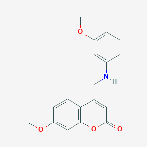 molecular formula C18H17NO4 B6418159 7-methoxy-4-{[(3-methoxyphenyl)amino]methyl}-2H-chromen-2-one CAS No. 859129-31-0