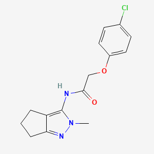 molecular formula C15H16ClN3O2 B6418183 2-(4-chlorophenoxy)-N-{2-methyl-2H,4H,5H,6H-cyclopenta[c]pyrazol-3-yl}acetamide CAS No. 1040638-81-0