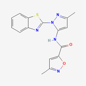 molecular formula C16H13N5O2S B6418190 N-[1-(1,3-benzothiazol-2-yl)-3-methyl-1H-pyrazol-5-yl]-3-methyl-1,2-oxazole-5-carboxamide CAS No. 1171479-33-6