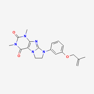 molecular formula C19H21N5O3 B6418191 1,3-dimethyl-8-{3-[(2-methylprop-2-en-1-yl)oxy]phenyl}-1H,2H,3H,4H,6H,7H,8H-imidazo[1,2-g]purine-2,4-dione CAS No. 1021208-73-0