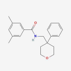 3,5-dimethyl-N-[(4-phenyloxan-4-yl)methyl]benzamide