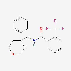N-[(4-phenyloxan-4-yl)methyl]-2-(trifluoromethyl)benzamide