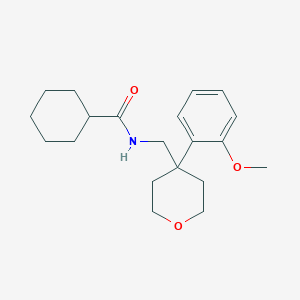 molecular formula C20H29NO3 B6418211 N-{[4-(2-methoxyphenyl)oxan-4-yl]methyl}cyclohexanecarboxamide CAS No. 1091155-86-0