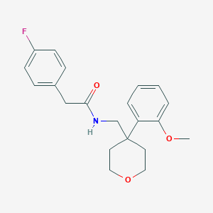molecular formula C21H24FNO3 B6418220 2-(4-fluorophenyl)-N-{[4-(2-methoxyphenyl)oxan-4-yl]methyl}acetamide CAS No. 1091128-57-2