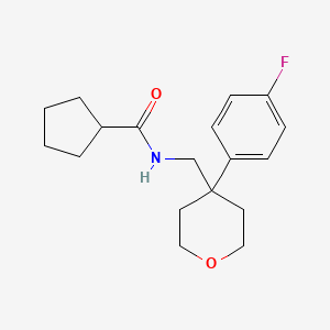 molecular formula C18H24FNO2 B6418233 N-{[4-(4-fluorophenyl)oxan-4-yl]methyl}cyclopentanecarboxamide CAS No. 1091171-32-2