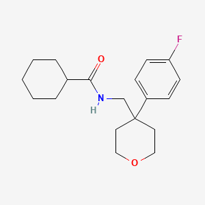 molecular formula C19H26FNO2 B6418238 N-{[4-(4-fluorophenyl)oxan-4-yl]methyl}cyclohexanecarboxamide CAS No. 1091048-06-4