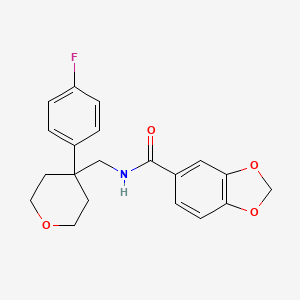 molecular formula C20H20FNO4 B6418240 N-{[4-(4-fluorophenyl)oxan-4-yl]methyl}-2H-1,3-benzodioxole-5-carboxamide CAS No. 1091004-60-2