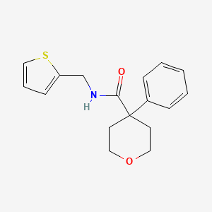 4-phenyl-N-[(thiophen-2-yl)methyl]oxane-4-carboxamide