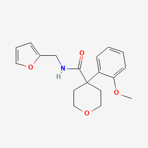 molecular formula C18H21NO4 B6418251 N-[(furan-2-yl)methyl]-4-(2-methoxyphenyl)oxane-4-carboxamide CAS No. 1091090-15-1