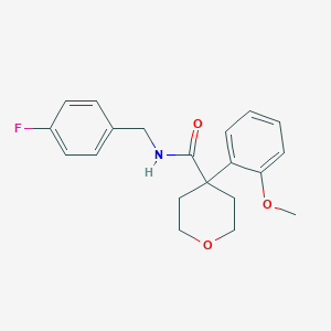 molecular formula C20H22FNO3 B6418259 N-[(4-fluorophenyl)methyl]-4-(2-methoxyphenyl)oxane-4-carboxamide CAS No. 1091138-65-6